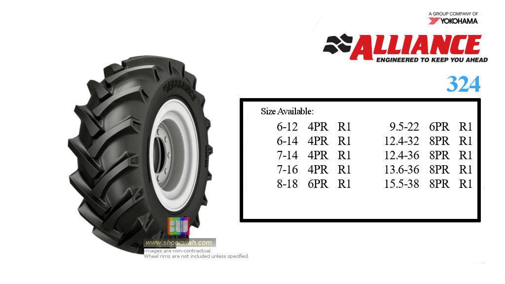 600-12 6-12 6.00-12 600x12 Alliance 324 Farm Tractor Tires, Agricultural Tires , Kubota Sub Compact Utility tractor , Small Farm Tractors