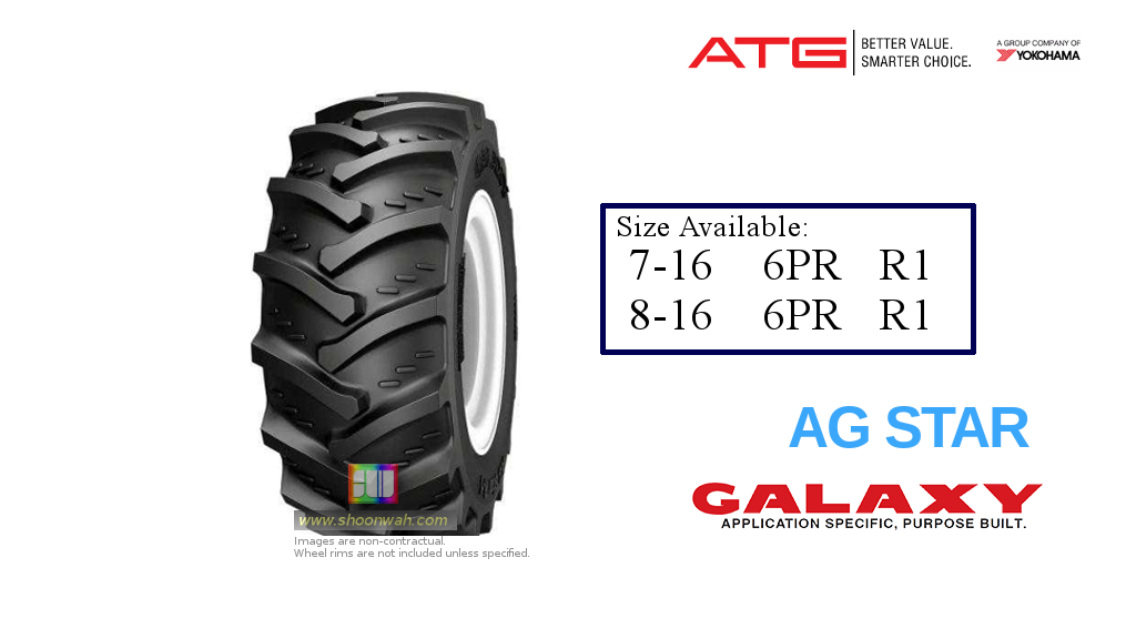 7-16 Galaxy India Agriculture Farm Tractor Tubeless TL tire